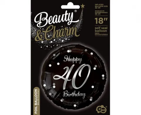Balon foliowy Happy Birthday 40 urodziny 18"