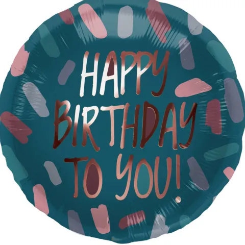 Balon foliowy Happy Birthday to You! napis różowe złoto 45 cm