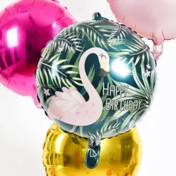 Balon foliowy Happy Birthday Flaming Tropikalny 45 cm