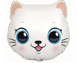 Balon foliowy Kotek biały (głowa) 24 cale