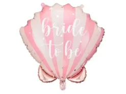Balon foliowy Muszelka BRIDE TO BE biało-różowy 52 x 50 cm