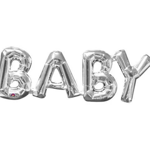 Balon foliowy napis BABY srebrny Anagram