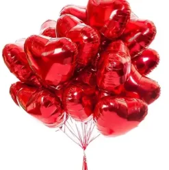 Balon foliowy SERCE czerwone jednokolorowy 18"