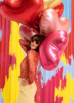 Balon foliowy SERCE satynowe czerwone 75 cm