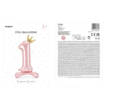 Balon foliowy stojący Cyfra 1 ROCZEK 84 cm