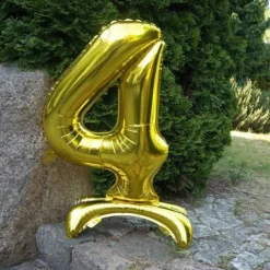 BALON foliowy stojący CYFRA złota XL 75 cm