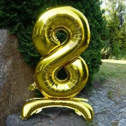 BALON foliowy stojący CYFRA złota XL 75 cm