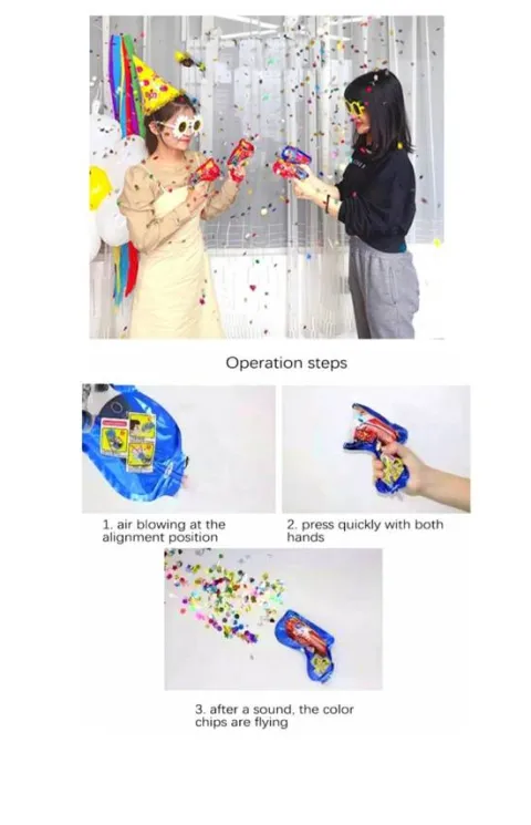 Balon foliowy WYSTRZAŁOWY PISTOLET z konfetti strzelający