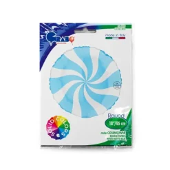 Balon Grabo 18'' Round Swirly White Matte Blue