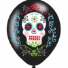 Balon gumowy Dia de los Muertos skull meksykańskie 6 szt. 11 cali