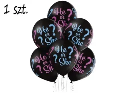 Balon gumowy HE OR SHE? Baby Shower 12 cali 1 szt.