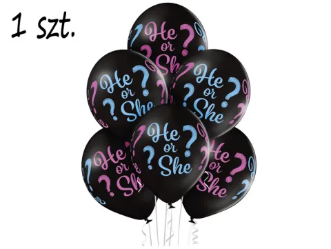 Balon gumowy HE OR SHE? Baby Shower 12 cali 1 szt.