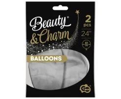 Balon kula platynowy srebrny Beauty&Charm Chrome (Shiny, Glossy) 24 cale 2 szt.