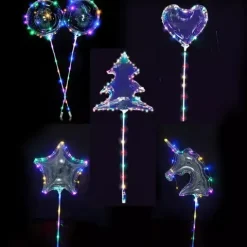 Balon MYSZKA MICKEY świecący transparentny LED na patyczku