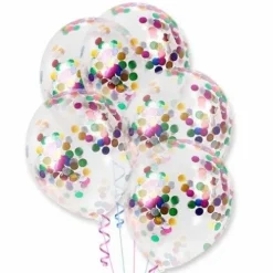 Balon przeźroczysty konfetti foliowe kolorowe 1 szt.