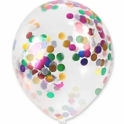 Balon przeźroczysty konfetti foliowe kolorowe 1 szt.