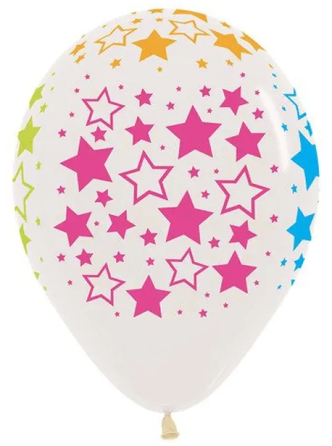 Balon Sempertex Gwiazdki 12'' 1 szt Neonowe