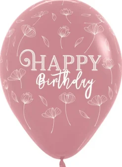 Balon Sempertex Happy Birthday Blossom Rosewood 12 cali 1 szt. mix