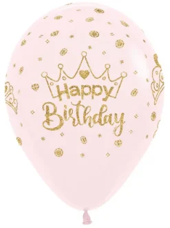 Balon Sempertex Happy Birthday korona brokat 12 cali 1 szt.