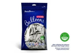 Balon Strong Metallic jednokolorowy 12 cali 100 szt. Metallic Silver Snow