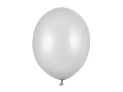 Balon Strong Metallic jednokolorowy 12 cali 100 szt. Metallic Silver Snow