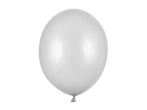 Balon Strong Metallic jednokolorowy 12 cali 100 szt. Metallic Silver Snow