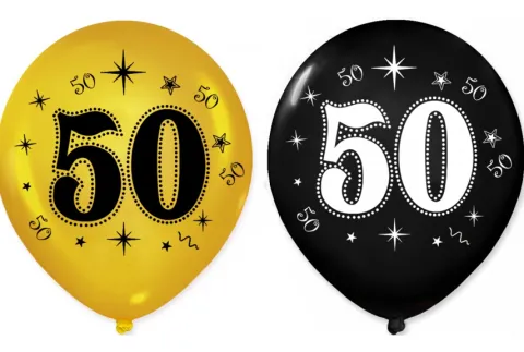 Balon urodzinowy na 50 urodziny okrągły 12" 1 szt.
