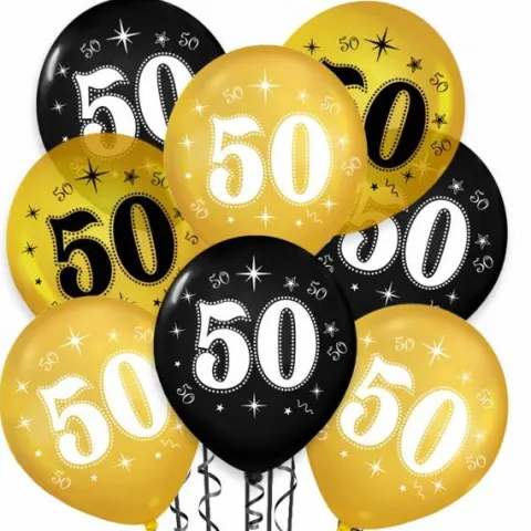 Balon urodzinowy na 50 urodziny okrągły 12" 1 szt.