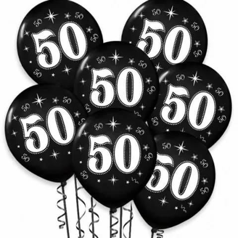 Balon urodzinowy na 50 urodziny okrągły 12" 1 szt.