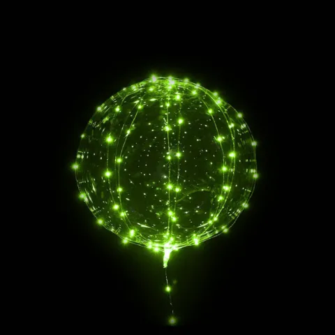 Balon świecący LED ZIElONY zestaw (balon + lampki)