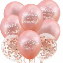 Balon Wieczór Panieński Bride to be / złoty róż, biały nadruk