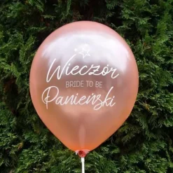 Balon Wieczór Panieński Bride to be / złoty róż, biały nadruk