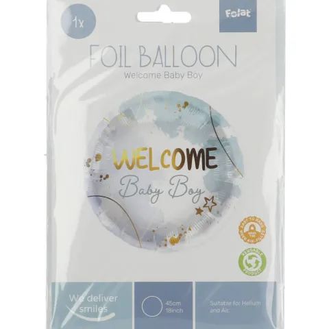 Balon Foliowy Baby Shower - Boy Chłopiec 45 cm niebieski