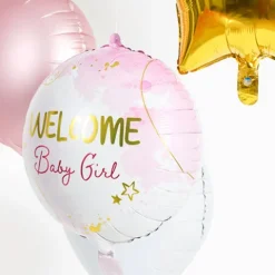 Balon Foliowy Baby Shower - Girl Dziewczynka 45 cm różowy
