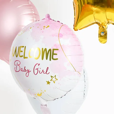 Balon Foliowy Baby Shower - Girl Dziewczynka 45 cm różowy