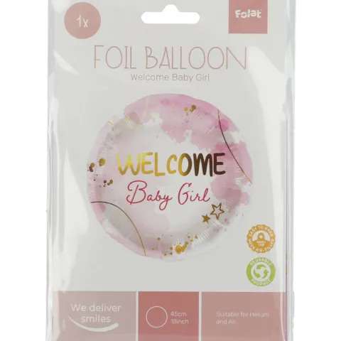 Balon Foliowy Baby Shower - Girl Dziewczynka 45 cm różowy