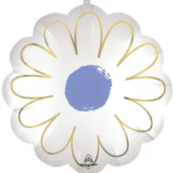 Balon foliowy biały kwiatek stokrotka średnica 53 cm