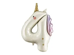 Balon foliowy CYFRA 4 Jednorożec 93 cm