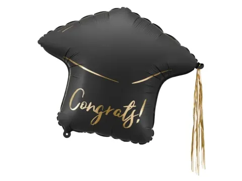 Balon foliowy Czapka Absolwenta "Congrats!", 60x55 cm