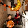 Balon foliowy Czarny Kot na księżycu Halloween 76x88 cm