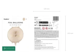 Balon foliowy Happy Birthday okrągły kremowy 35 cm