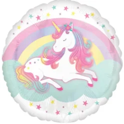 Balon foliowy JEDNOROŻEC okrągły pastelowy Anagram 43 cm