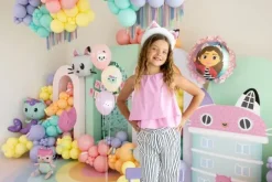 Balon foliowy Koci Domek Gabi okragły z falbanką średnica 52 cm