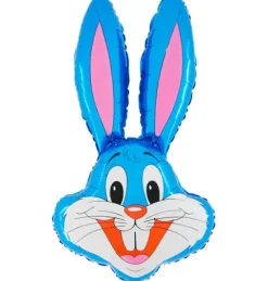Balon foliowy KRÓLIK zając NIEBIESKI zwierzątka 66 cm
