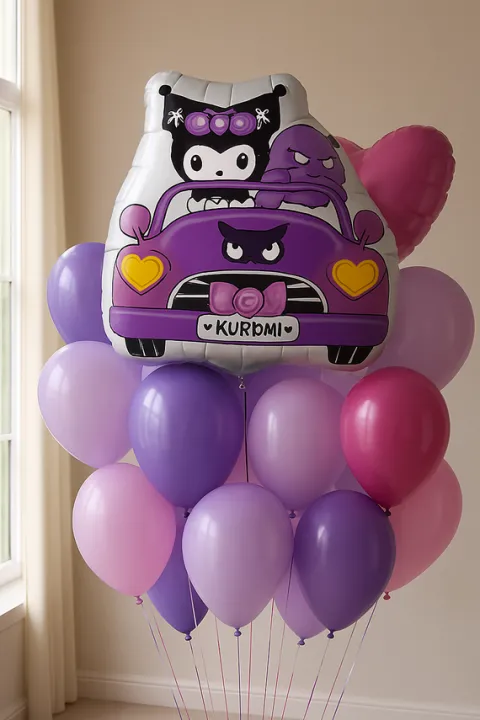 Balon foliowy KUROMI w samochodzie 47x48 cm