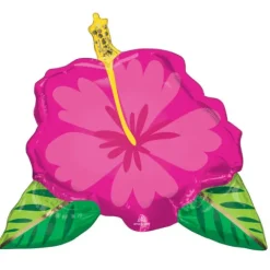 Balon foliowy KWIAT TROPIKALNY hibiskus Hawaje 63 x 68 cm