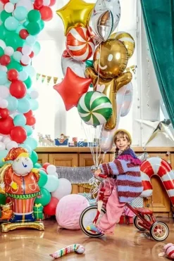 Balon foliowy laska cukrowa 35 cm 5 szt. mix