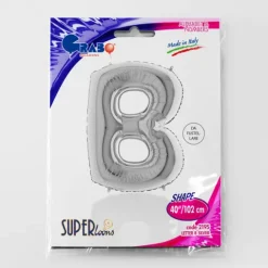Balon foliowy litera B alfabet srebrna 40 cali