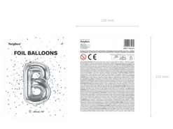 BALON foliowy Litera B 35 cm na POWIETRZE