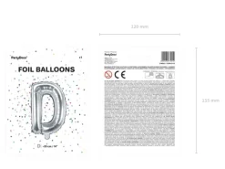 BALON foliowy Litera D 35 cm na POWIETRZE